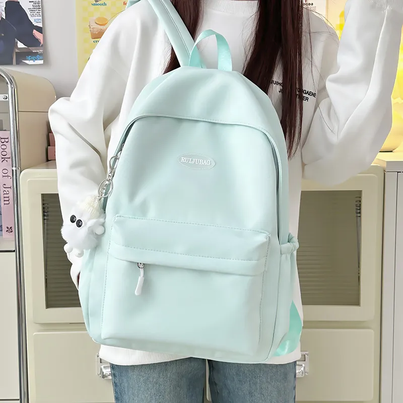 URBAN FOREST Nylon Backpack Unisex Green/Blue/Yellow/Black/White-4