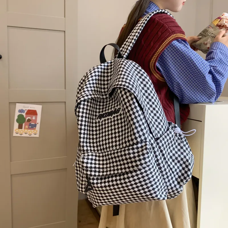 URBAN FOREST Nylon Backpack Unisex Red/Blue/Ecru/Black-22