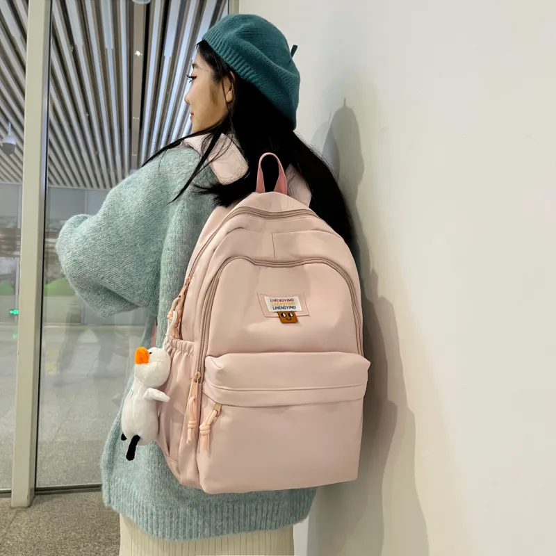 URBAN FOREST Nylon Backpack Regular Women's White/Black/Yellow/Blue/Pink-11