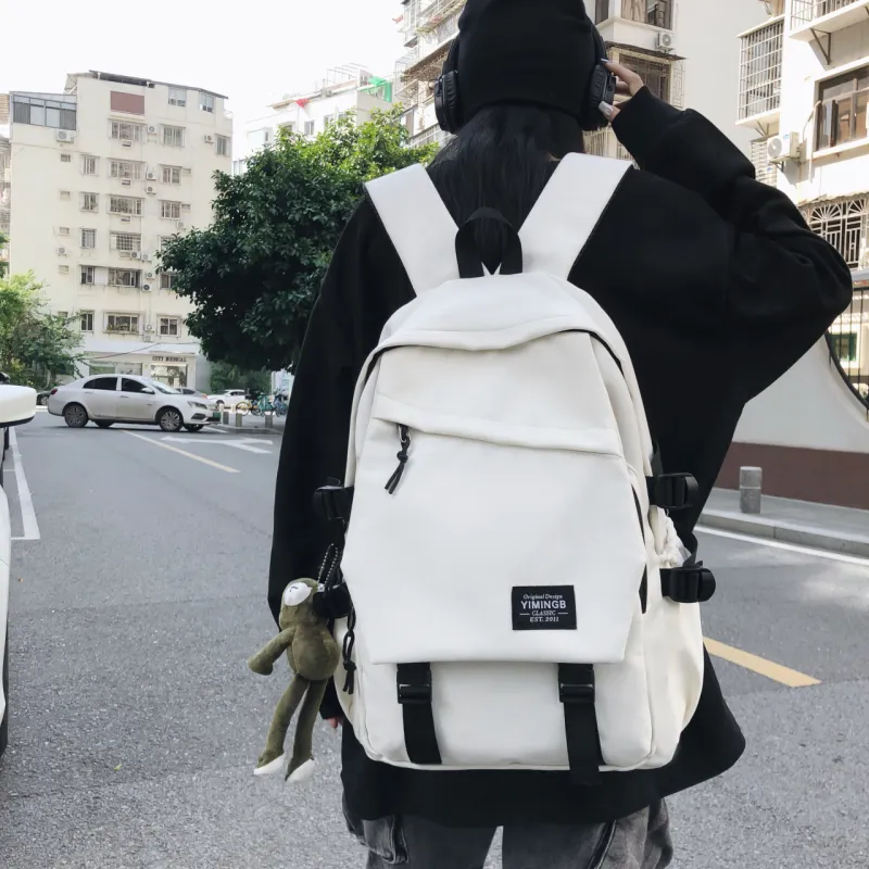 URBAN FOREST Nylon Backpack Unisex Blue/White/Black/Gray/Burgundy-7
