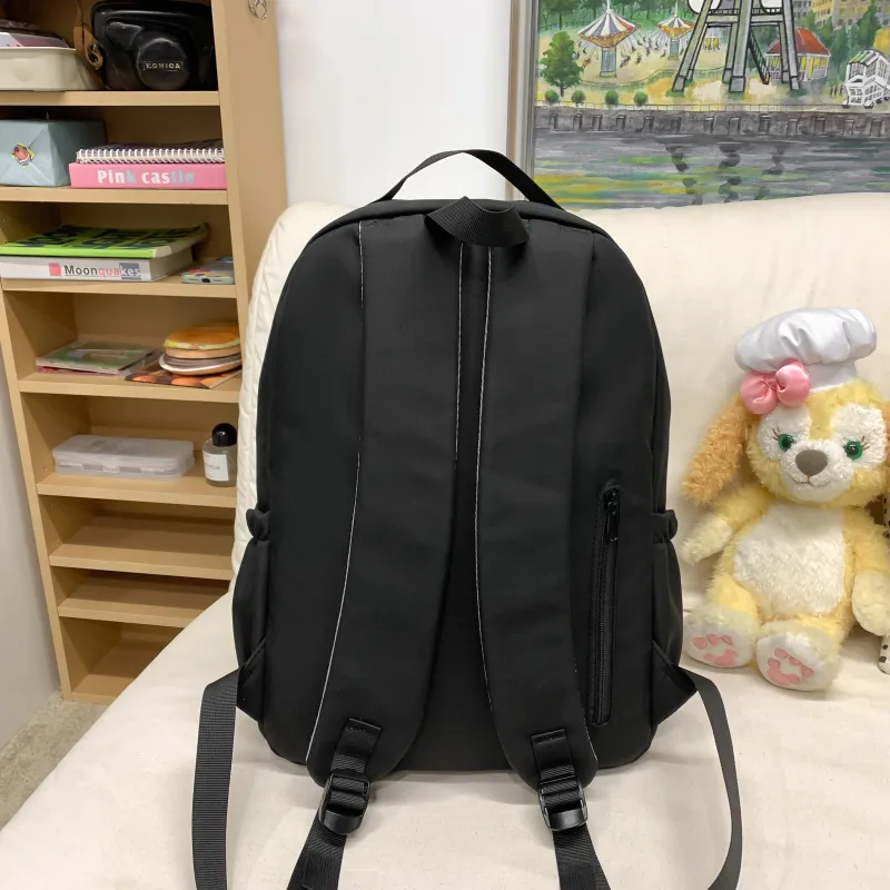 URBAN FOREST Nylon Backpack Unisex White/Black/Yellow/Green-7