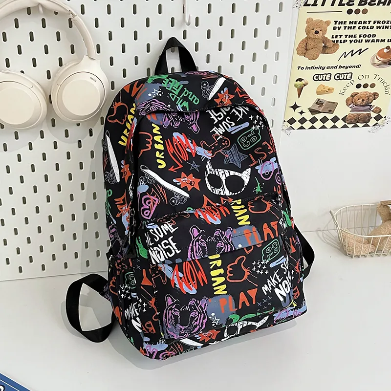 URBAN FOREST Polyester Backpack Regular Unisex White/Gray/Black/Blue-12