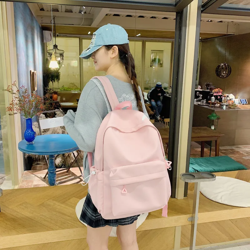 URBAN FOREST Nylon Backpack Regular Unisex White/Black/Yellow/Green/Pink-17
