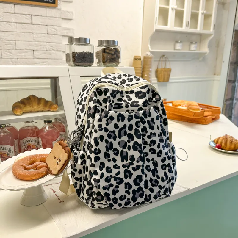 URBAN FOREST Nylon Backpack Unisex Black/Blue/Pink/Brown-4