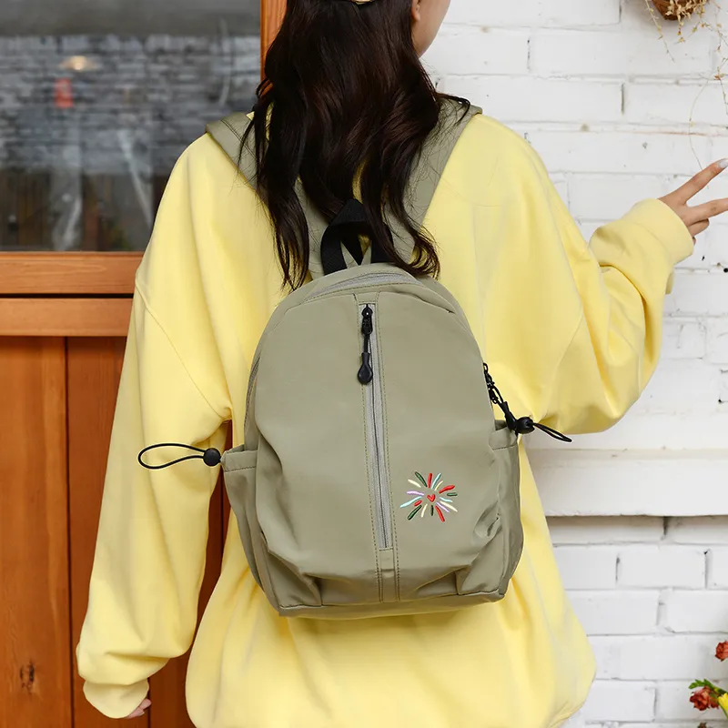 URBAN FOREST Nylon Backpack Unisex Gray/Black/Yellow/Green/Blue/Beige-16