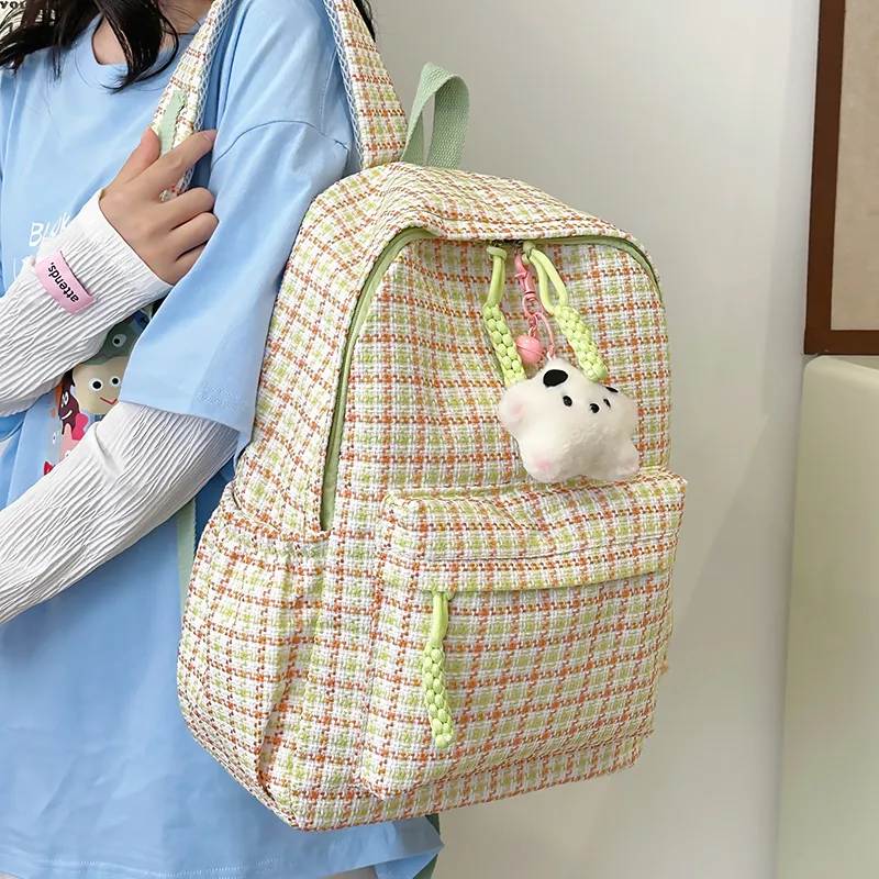 URBAN FOREST Nylon Backpack Tubas Unisex Green/Pink/Red/Yellow/Khaki-14