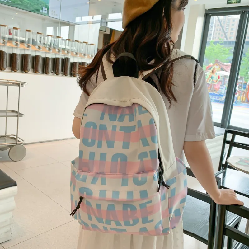 URBAN FOREST Nylon Backpack Unisex Red/Pink Green/Blue-6