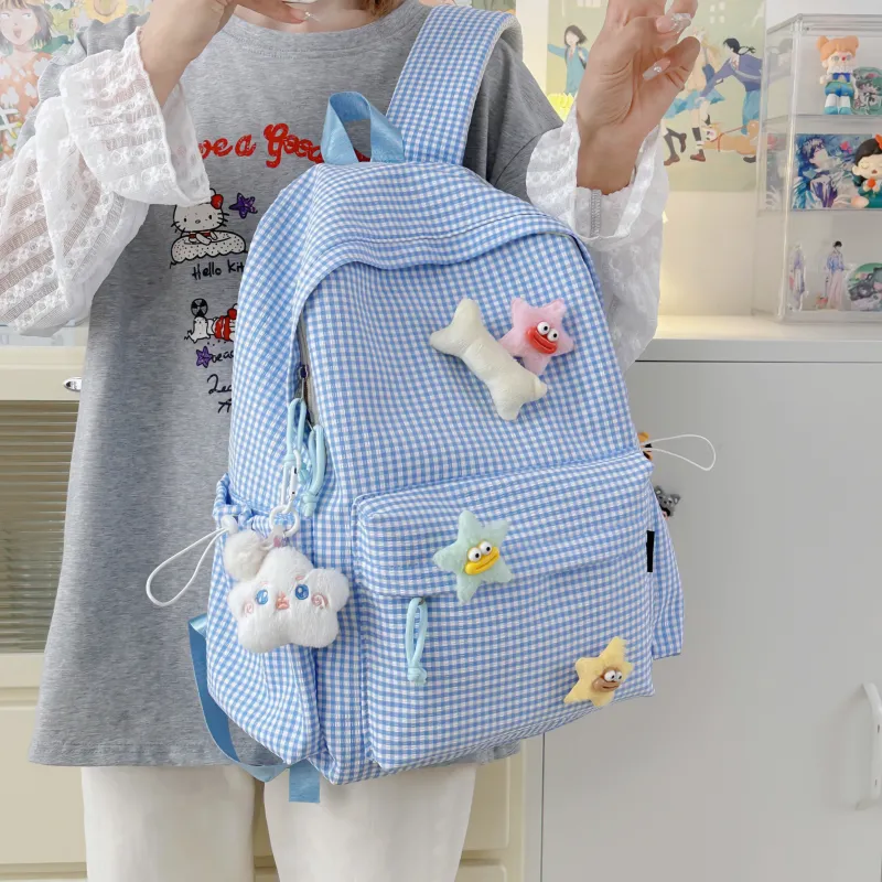 URBAN FOREST Nylon Backpack Unisex Black/Red/Yellow/Green/Blue/Pink-24