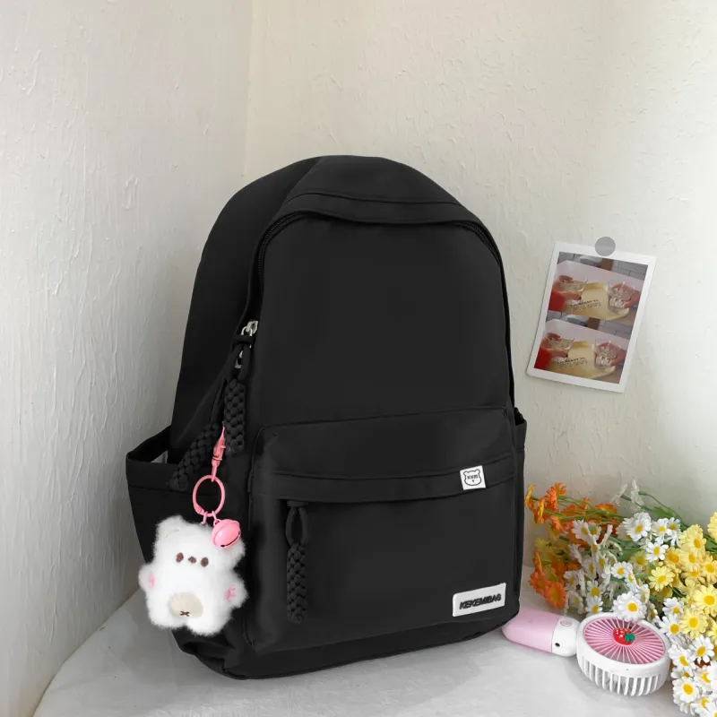 URBAN FOREST Nylon Backpack Unisex Pink/Yellow/Blue/Red/Black/White-17