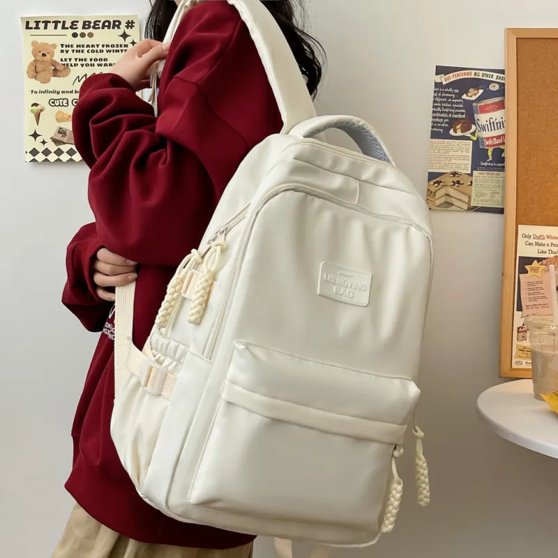 URBAN FOREST Nylon Backpack Unisex White/Black/Yellow/Green/Blue-2
