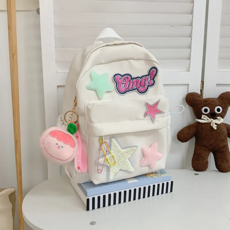 URBAN FOREST Nylon Backpack Regular Women's White/Black/Pink/Yellow/Green-1