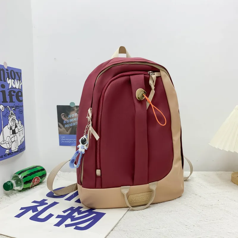 URBAN FOREST Nylon Backpack Unisex Ecru/Black/Burgundy/Jasper/Blue-14