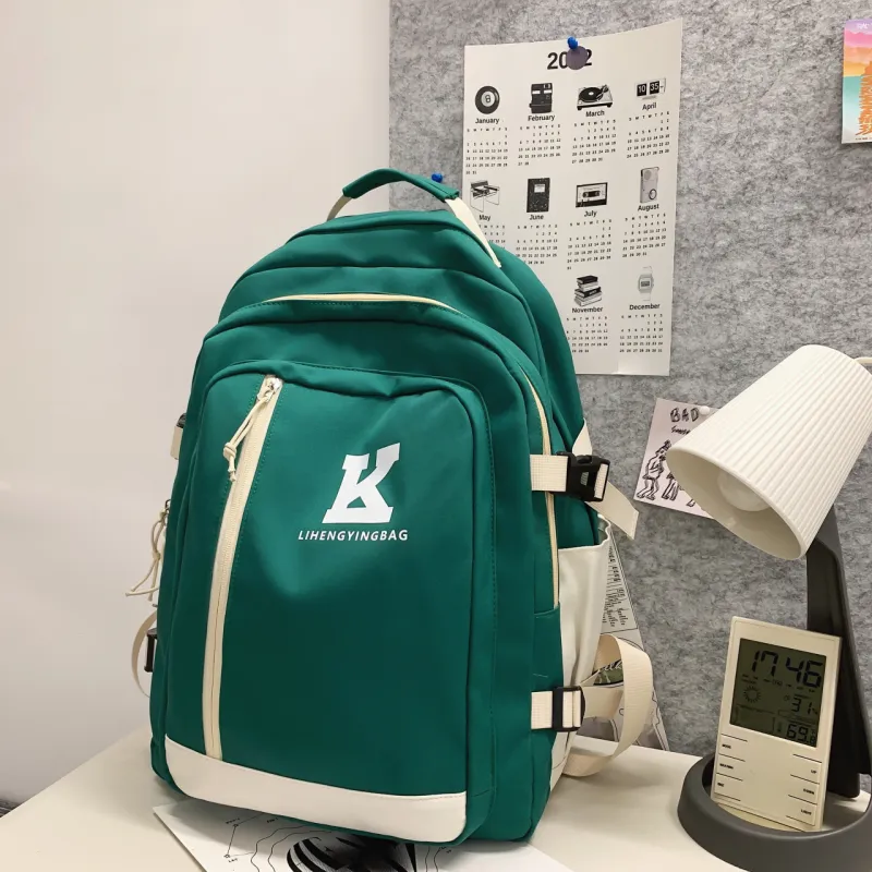 URBAN FOREST Nylon Backpack Unisex Black/Green/Khaki/White-9