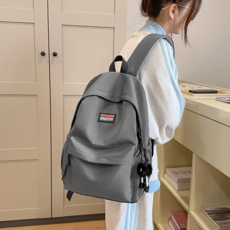 URBAN FOREST Nylon Backpack Unisex White/Gray/Black/Green/Blue/Pink-8