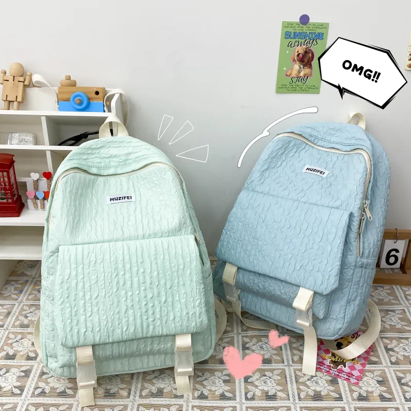 URBAN FOREST Polyester Backpack Unisex Sky Blue/Yellow/Green/Pink/Black-15
