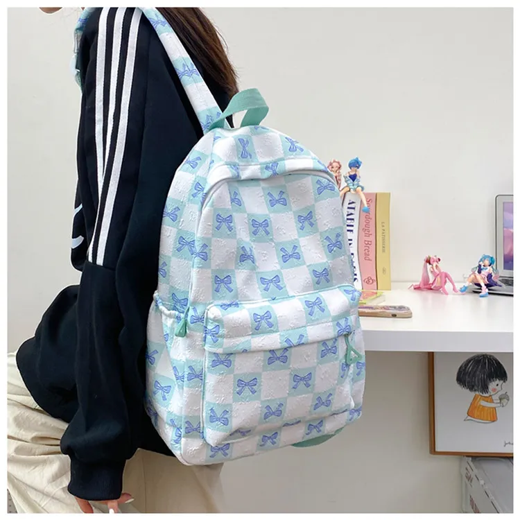 URBAN FOREST Nylon Backpack Unisex Black/Purple/Green/Blue-13