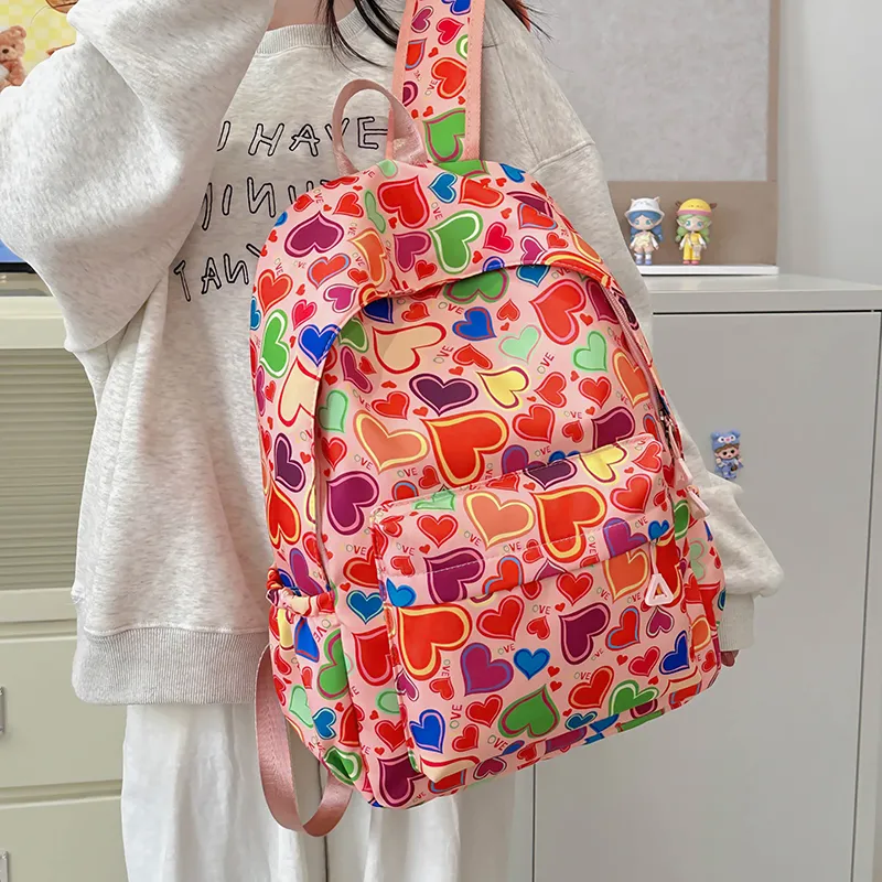 URBAN FOREST Nylon Backpack Unisex Heart Shaped/Strawberry Themed-2