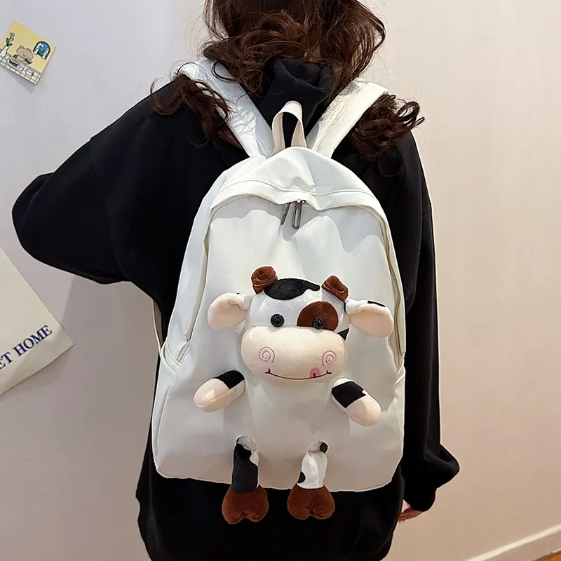 URBAN FOREST Nylon Backpack Unisex Blue/Pink/Black/White/Cow Color-23