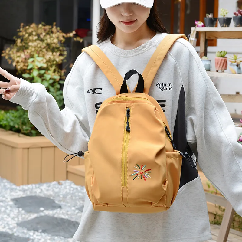 URBAN FOREST Nylon Backpack Unisex Gray/Black/Yellow/Green/Blue/Beige-11