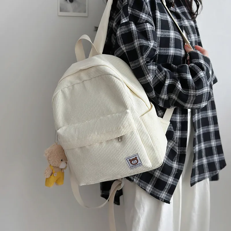 URBAN FOREST Corduroy Backpack Unisex Multicolor-20
