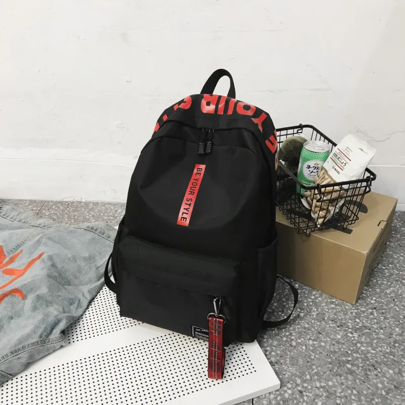 URBAN FOREST Oxford Backpack Unisex Black & Red/Black & Yellow/Light Gray/Dark Gray/Black/Red-3
