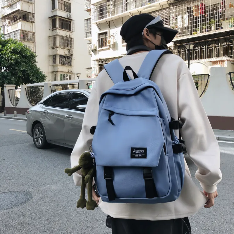 URBAN FOREST Nylon Backpack Unisex Blue/White/Black/Gray/Burgundy-2