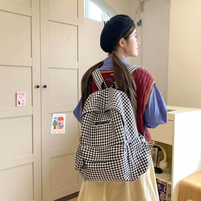 URBAN FOREST Nylon Backpack Unisex Red/Blue/Ecru/Black-20