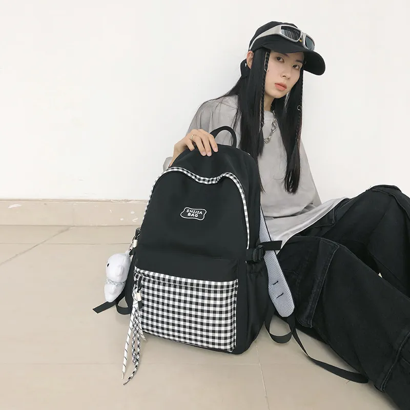 URBAN FOREST Nylon Backpack Unisex White/Black-9