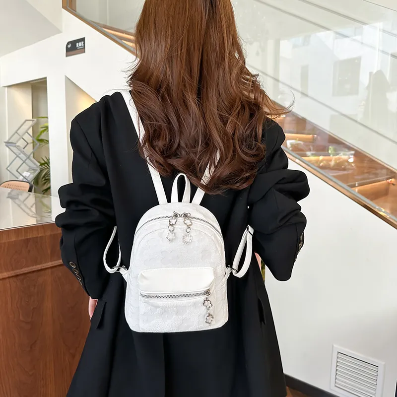 URBAN FOREST PU Backpack Women's Pink/Black/White-17