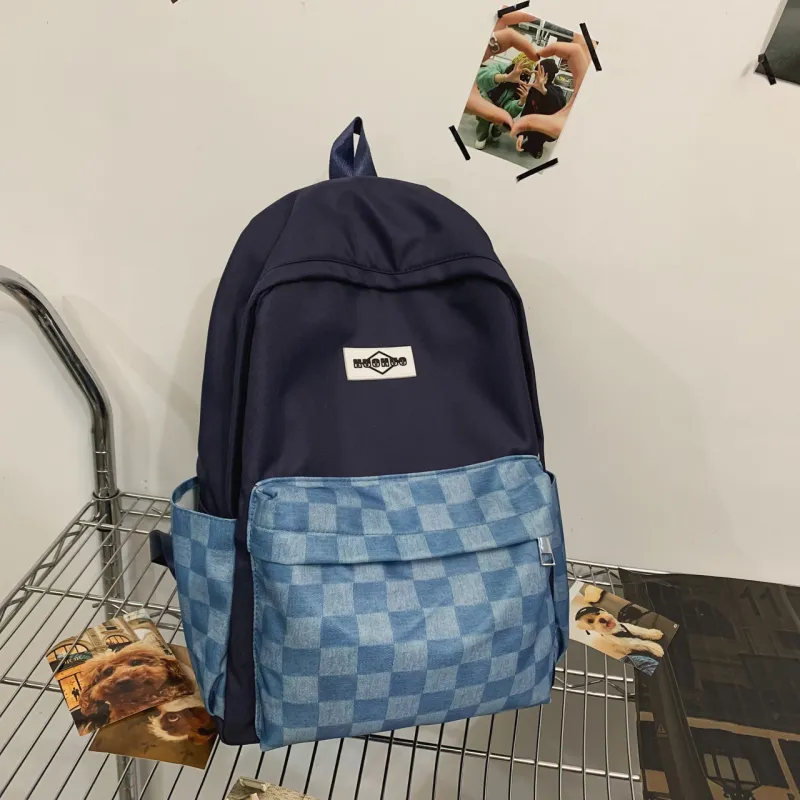 URBAN FOREST Nylon Backpack Regular Unisex Black/Pink/Purple/Lake Blue/Navy Blue-23