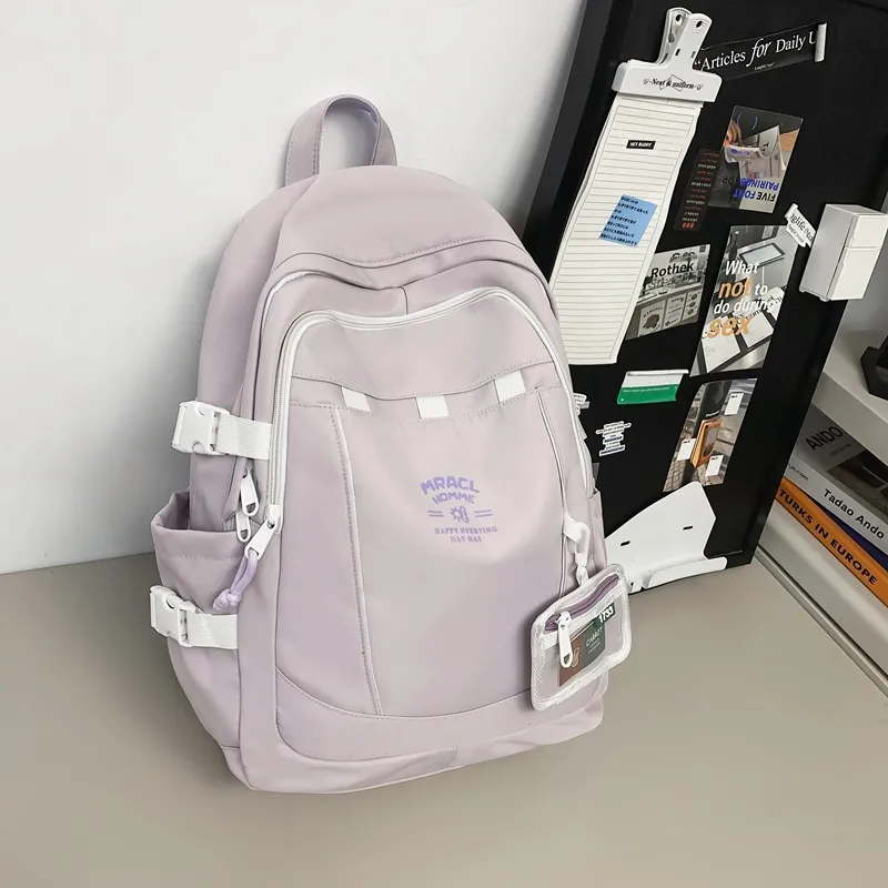 URBAN FOREST Nylon Backpack Unisex Black Red/Purple/Green Blue/Coffee-13