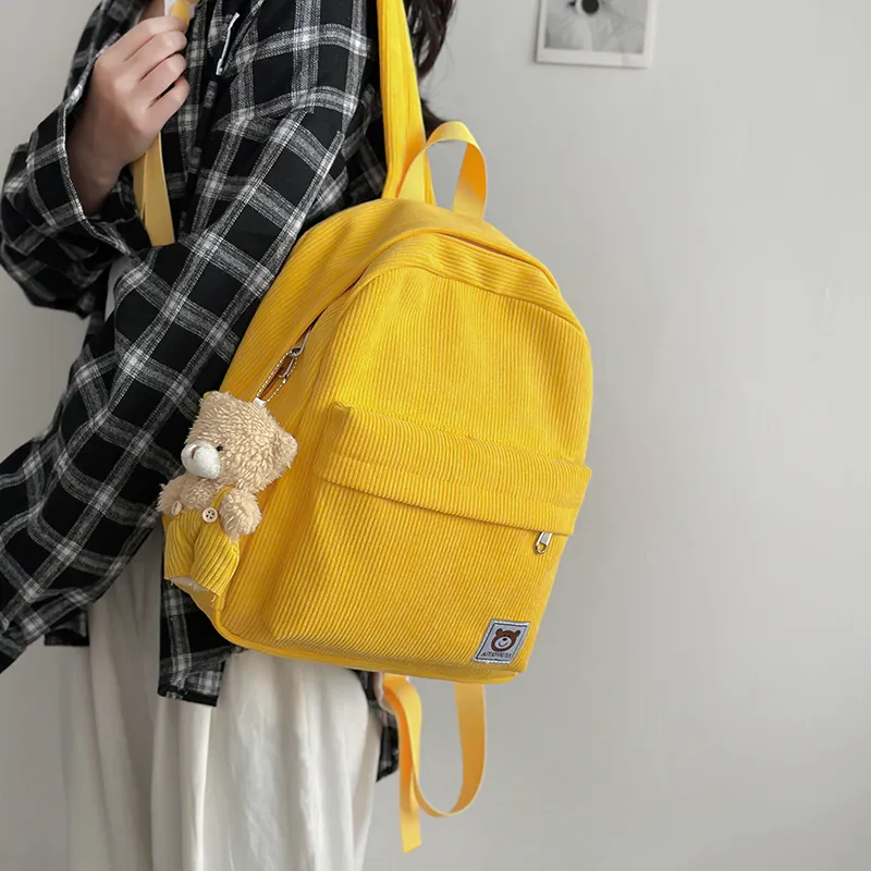 URBAN FOREST Corduroy Backpack Unisex Multicolor-25