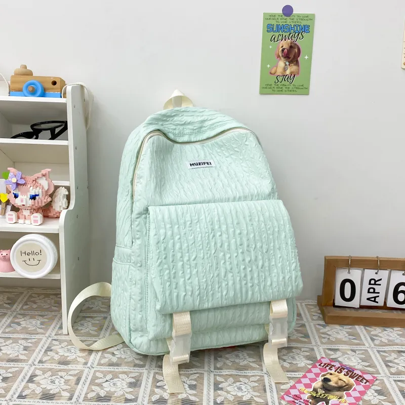 URBAN FOREST Polyester Backpack Unisex Sky Blue/Yellow/Green/Pink/Black-12