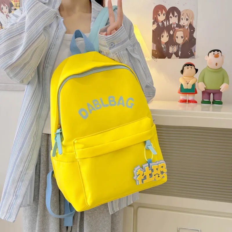 URBAN FOREST Nylon Backpack Unisex Yellow/Green/Ecru-2