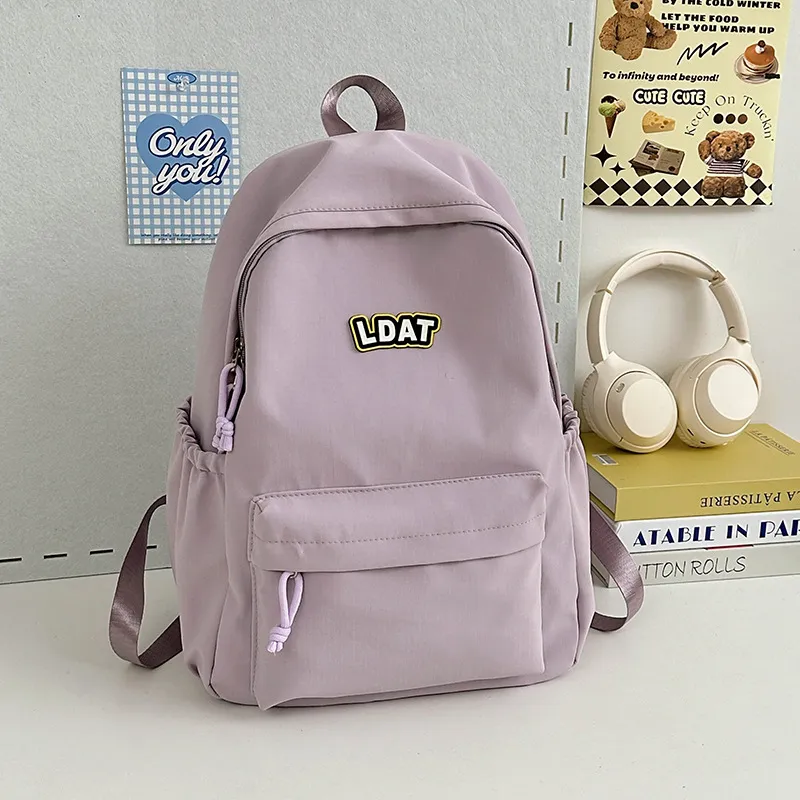 URBAN FOREST Nylon Backpack Unisex Purple/Yellow/Green/Blue/Pink/Black-2