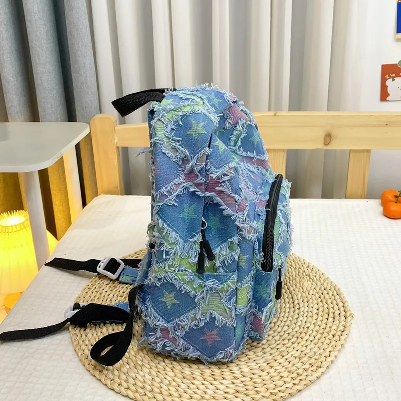 URBAN FOREST Canvas Backpack Women's Ecru/Blue-8
