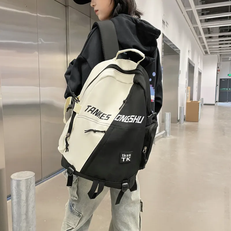 URBAN FOREST Nylon Backpack Unisex White/Red/Green/Blue-2