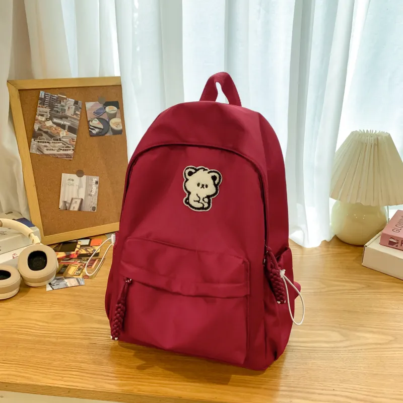 URBAN FOREST Nylon Backpack Unisex Red/Yellow/Blue/Black/White-3