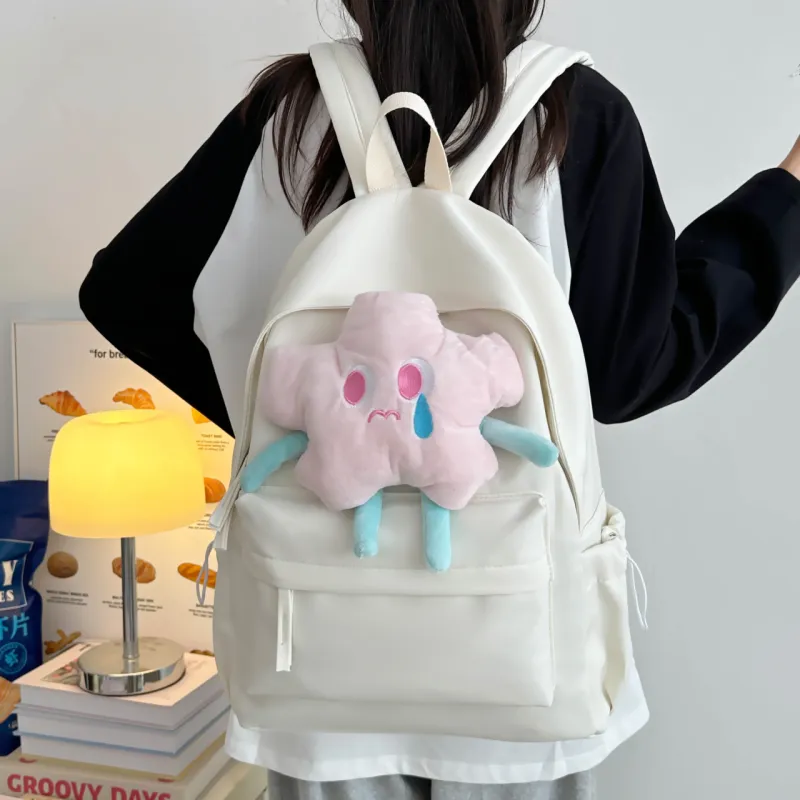 URBAN FOREST Polyester Backpack Women's Ecru/Burgundy/Light Yellow/Light Green/Pink-2