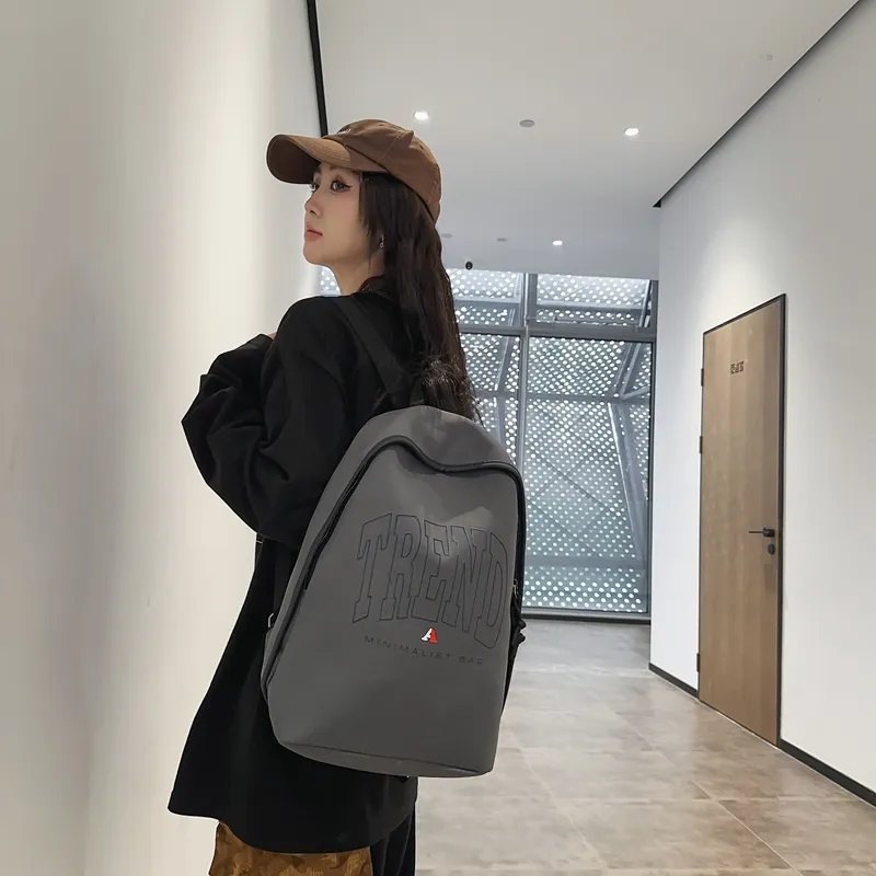 URBAN FOREST Nylon Backpack Unisex Pink/Light Purple/Khaki/Black/White/Gray-16