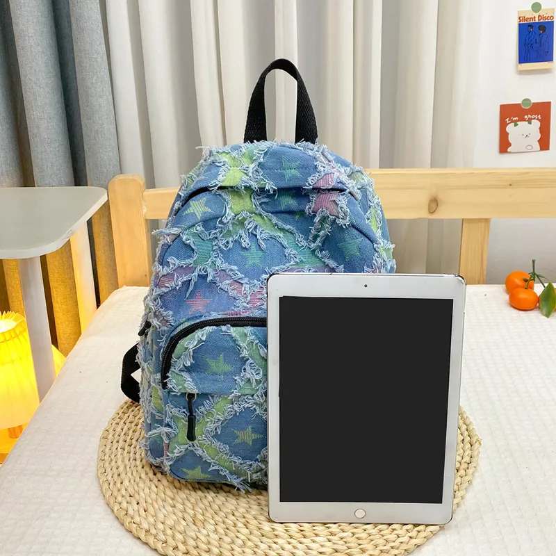 URBAN FOREST Canvas Backpack Women's Ecru/Blue-7