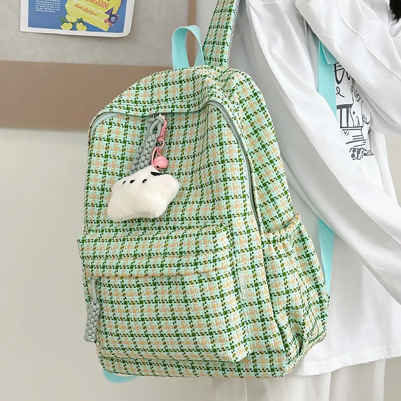 URBAN FOREST Nylon Backpack Tubas Unisex Green/Pink/Red/Yellow/Khaki-3