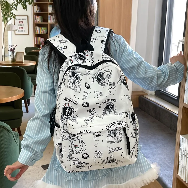 URBAN FOREST Nylon Backpack Regular Unisex White/Black-1
