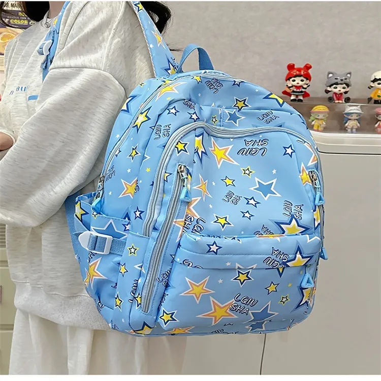 URBAN FOREST Polyester Backpack Unisex Purple/White/Black/Green/Blue/Pink-13