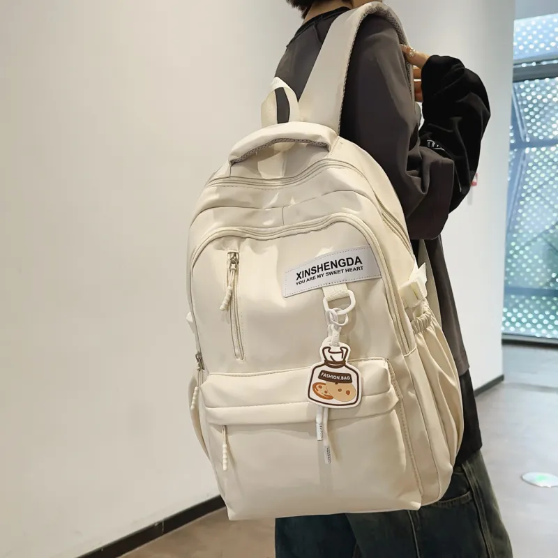 URBAN FOREST Polyester Backpack Tubas Unisex White/Black-3