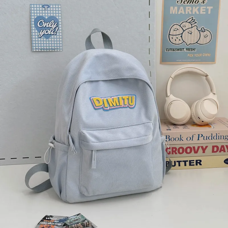 URBAN FOREST Nylon Backpack Unisex Blue/Gray/Black/Coffee-14