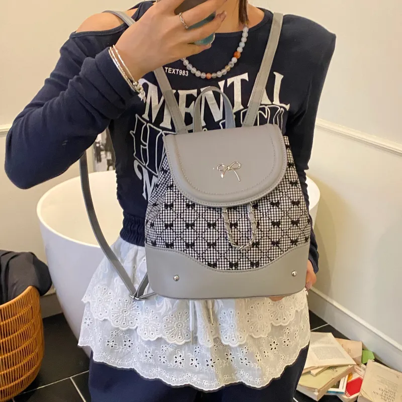 URBAN FOREST PU Backpack Women's White/Silver/Brown-30