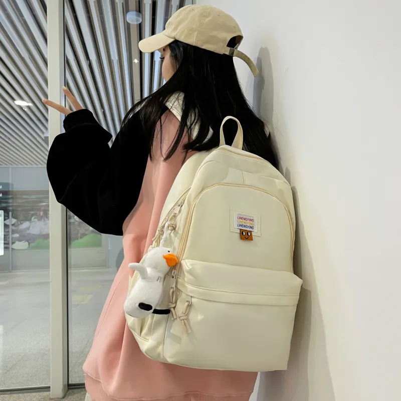URBAN FOREST Nylon Backpack Regular Women's White/Black/Yellow/Blue/Pink-3