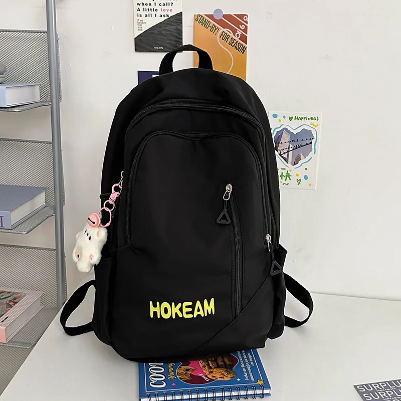 URBAN FOREST Nylon Backpack Unisex Light Green/Pink/Yellow/Black/White-19