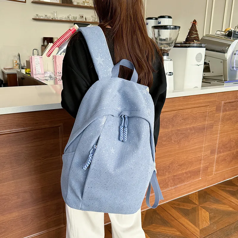URBAN FOREST Corduroy Backpack Unisex Blue/Pink/Red/White/Black-1